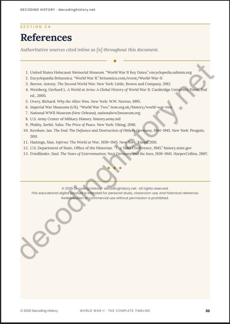 WWII references and authoritative sources